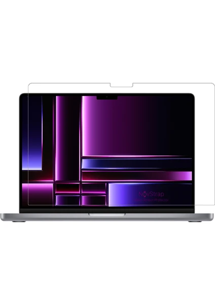 Novstrap Apple MacBook Pro 2023 14 Inç M2 Pro Max A2779 ile Uyumlu Ekran Koruyucu Parlak Nano Film