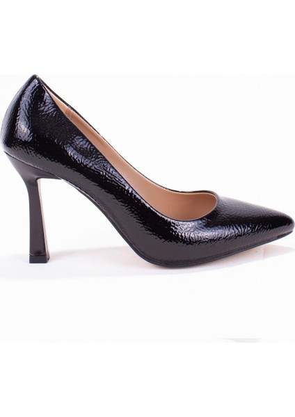 DZA07-388451 Siyah Rugan Stiletto Topuklu Kadın Ayakkabı fiyatları