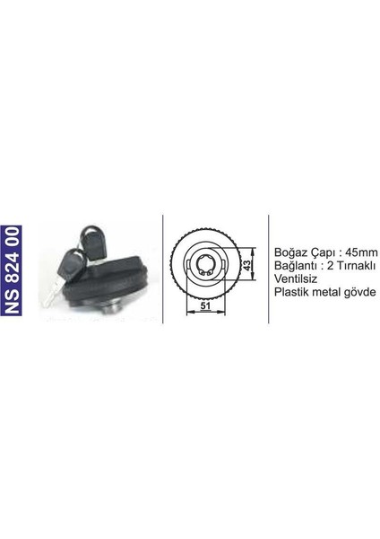 Depo Kapağı Kilitli Fıat Tr.55-65/46,55-60/56,70-80/66 588974