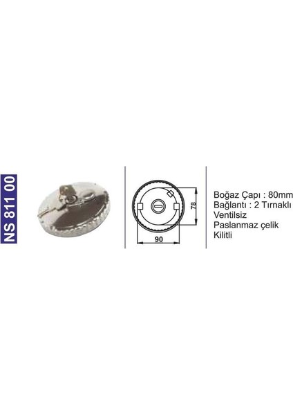 Depo Kapağı Kilitli-Paslanmaz-Iki Tırnaklı Bmc.fatıh(Em)-Mercedes Kamy-Volvo Kamy-Daf-Scanıa 131585