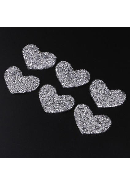 Rhinestone Aplike Kalp Dekoratif 6 Adet Kalp (Yurt Dışından) indirimleri