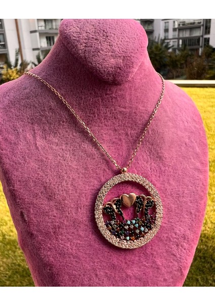 Kelebek Çift 925 Ayar Gümüş Kolye