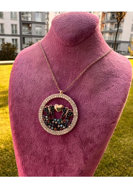 Kelebek Çift 925 Ayar Gümüş Kolye