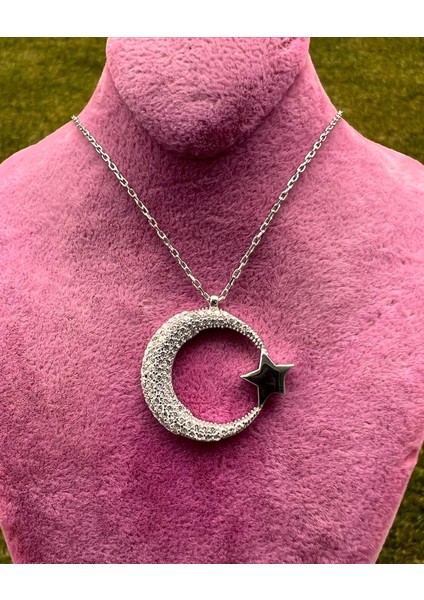 Ay Yıldız 925 Ayar Gümüş Kolye