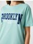 Brooklyn Baskılı Tişört Kısa Kollu Bisiklet Yaka 5
