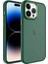 Apple iPhone 14 Pro Max Kılıf Buzlu Sert Pc May Kapak Koyu Yeşil Telefon Kılıfı 1