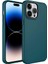 Apple iPhone 13 Pro Max Kılıf Metal Çerçeve ve Buton Tasarımlı Silikon Luna Kapak Koyu Yeşil Telefon Kılıfı 1