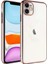 Apple iPhone 11 Kılıf Sert Pc Renkli Çerçeveli Riksos Silikon Kapak Rose Gold Telefon Kılıfı 1