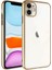 Apple iPhone 11 Kılıf Sert Pc Renkli Çerçeveli Riksos Silikon Kapak Gold Telefon Kılıfı 1