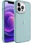 Apple iPhone 13 Pro Max Kılıf Buzlu Sert Pc May Kapak Mavi Telefon Kılıfı 1