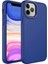 Apple iPhone 12 Pro Max Kılıf Metal Çerçeve ve Buton Tasarımlı Silikon Luna Kapak Lacivert Telefon Kılıfı 1