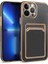 Apple iPhone 12 Pro Kılıf Bark Kartlıklı Kapak Siyah Telefon Kılıfı 1