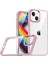 Apple iPhone 14 Kılıf Flora Eloktroplatin Butonlu Özel Koruyucu Arka Kapak Rose Gold Telefon Kılıfı 1