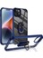 Apple iPhone 14 Kılıf Kenarlı Yüzüklü Manyetik Mola Kapak Lacivert Telefon Kılıfı 1