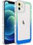 Apple iPhone 12 Kılıf Simli ve Renk Geçiş Tasarımlı Lens Korumalı Park Kapak Yeşil-Mavi Telefon Kılıfı 1