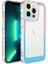 Apple iPhone 12 Pro Kılıf Simli ve Renk Geçiş Tasarımlı Lens Korumalı Park Kapak Pembe-Mavi Telefon Kılıfı 1
