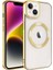 Apple iPhone 14 Kılıf Magsafe Wireless Şarj Özellikli Setro Silikon Gold Telefon Kılıfı 1