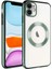 Apple iPhone 11 Kılıf Wireless Şarj Özellikli Sert Pc Riksos Magsafe Silikon Kapak Koyu Yeşil Telefon Kılıfı 1