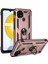 Realme C21 Kılıf Vega Yüzük Standlı Military Armor Ring Zırh Kapak Rose Gold Telefon Kılıfı 1
