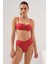 Clarke Balenli Kaplı Straplez Bikini Takım Kırmızı 231231 4