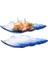 Cam 2'li Marine Batik Mavi Servis Tabağı Meze & Sunum Kabı Kayığı Lokumluk 2