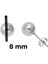 14 Ayar Beyaz Altın Top Küpe 8 Mm. 5
