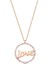 Love Yazılı Zirkon Taşlı Rose Gümüş Kolye -Z3486 1