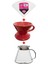 V60 No: 2 Porselen Dripper Kırmızı + Cam Kahve Servis Potu 600 mm + Hario V60 No: 2 Filtre Kağıdı 100'LÜ Paket 1