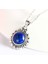 Gümüş Kaplama Kadınlar Için Doğal Mavi Lapis Lazuli Nişan Partisi Kolye (Yurt Dışından) 2