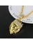 Iyi Içerik Seçimi Kişilik Yakışıklı Altın Pırlanta Taç Aslan Başlı Kolye (Yurt Dışından) 3