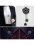 Siyah Gül Çiçek Kazak Zinciri Moda Metal Zincir Kristal Çiçek Düzeltilmiş Kolye (Yurt Dışından) 5