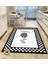 Kenarları Dama Desenli Modern Halı Makinede Yıkanabilir Dekoratif Home Yazılı Yolluk 2