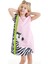 Fırfırlı Zebra Kız Çocuk Pembe Elbise 1