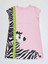 Fırfırlı Zebra Kız Çocuk Pembe Elbise 3