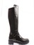 607-22K Kadin Bilek Tokali Zincir Detayli Arkasi Stretch Knee High Flats Çizme 1