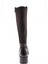 607-22K Kadin Bilek Tokali Zincir Detayli Arkasi Stretch Knee High Flats Çizme 4