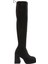 1900 Kadin Strech Detayli Fermuarli Knee High Topuklu Çizme 1