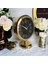Altın Gold Renkli Metal Ofis Salon Otel Masa Saati 25*20 cm D6 4