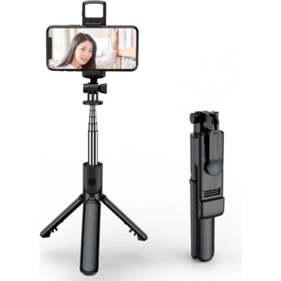 Gaman Selfi Çubuğu Öz Çekim Çubuğu Işıklı  Şarjlı Uzaktan Kumandalı Tripod Canlı Yayın Tripodu