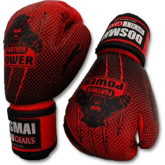 Dosmai Panther Power Serisi Boks Kick Boks Eldiveni Dosmai EL341 Kırmızı - 4 Oz