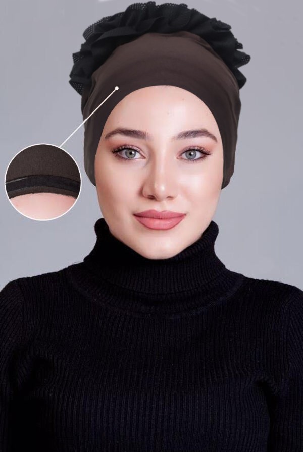 Nanak Kahverengi Likralı Fırfırlı Kaymayan Bone