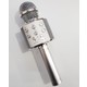 Karaoke Mikrofon Bluetooth Hoparlör USB Sd Kart ve Aux Girişli - Gümüş Gri