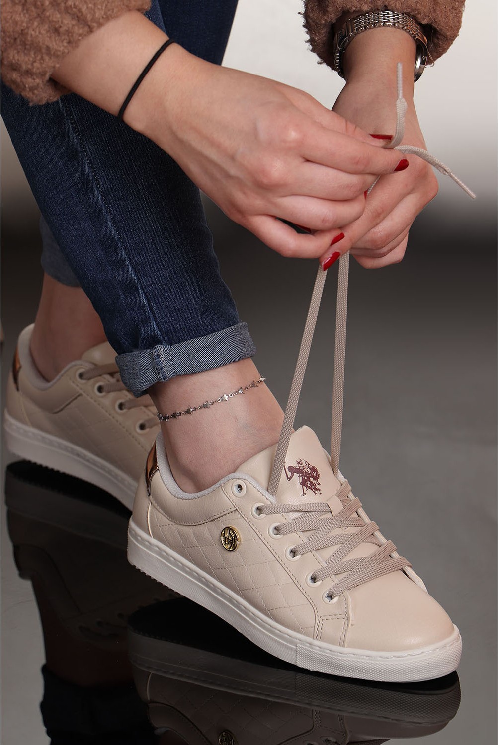 U.S. Polo Assn. Tiggy Cilt Rahat Taban Kadın Sneaker