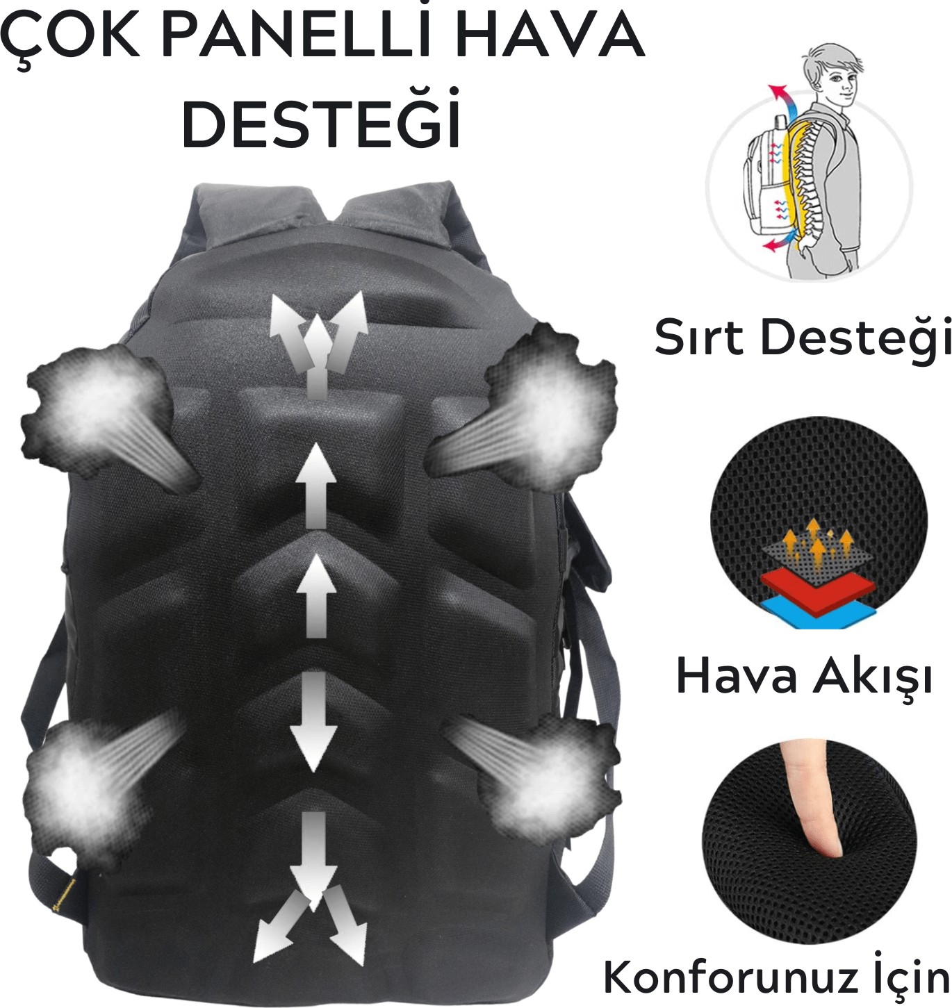 Baggor Wander 50 Litre Yeşil Çok Gözlü Yürüyüş-Seyahat-Okul-Dağcı-Trekking-Kampçı Sırt Çantası görsel 3