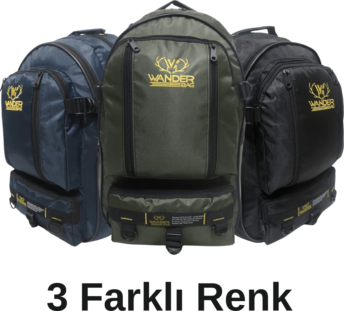 Baggor Wander 50 Litre Yeşil Çok Gözlü Yürüyüş-Seyahat-Okul-Dağcı-Trekking-Kampçı Sırt Çantası görsel 4