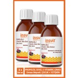 insvit Propolisli C Vitamini Çinko Ceviz Beta Glukan Ekinezya Orman Meyveleri Aromalı Şurup 150 ml 3'lü Set
