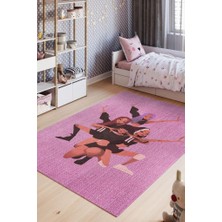Homshtag Blackpink Pamuklu Dokuma Tabanlı Yıkanabilir Dekoratif Halı