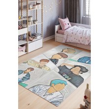 Homshtag BTS Pamuklu Dokuma Tabanlı Yıkanabilir Dekoratif Halı