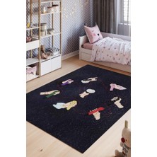 Homshtag Renkli Mikrofonlar Pamuklu Dokuma Tabanlı Yıkanabilir Dekoratif Halı