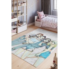 Homshtag Black Pink Pamuklu Dokuma Tabanlı Yıkanabilir Dekoratif Halı